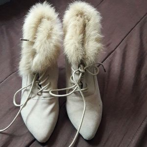Fur ankle boots